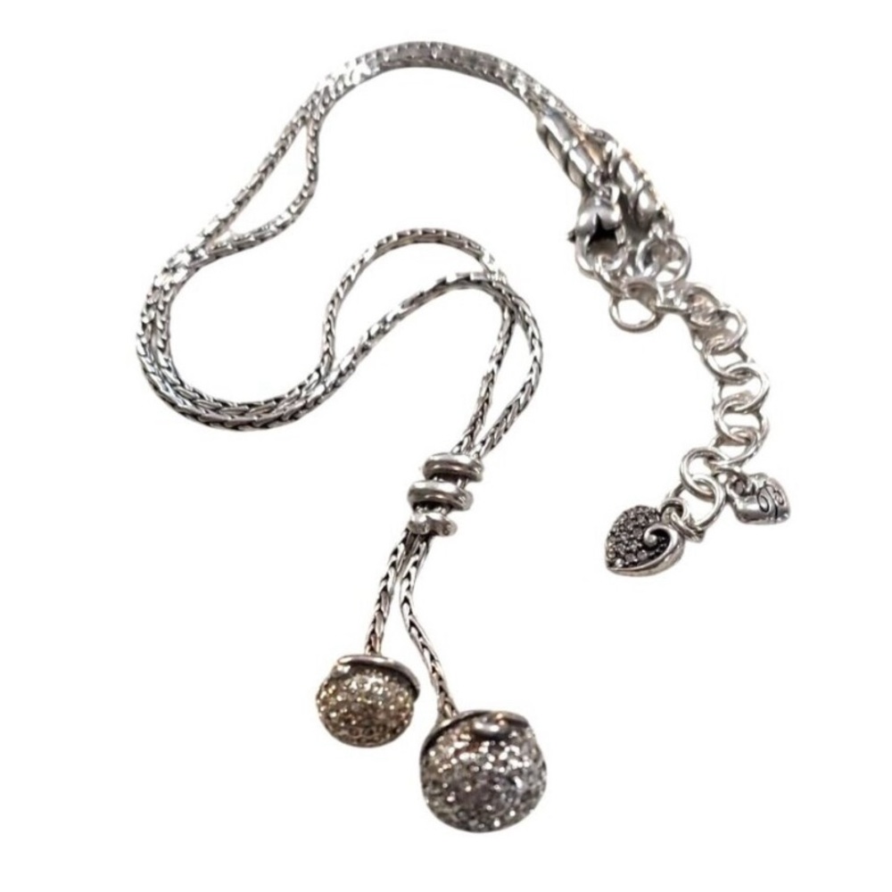 Brighton Silver Necklace with Textured Spherical Pendants